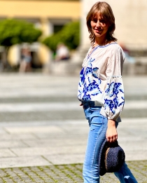 Boho Tunic Blue embroidery