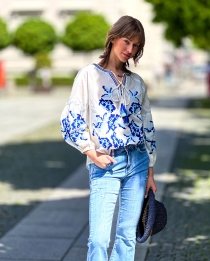 Boho Tunic Blue embroidery