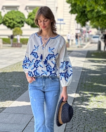 Boho Tunic Blue embroidery