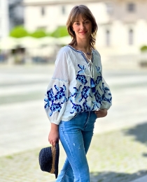 Boho Tunic Blue embroidery