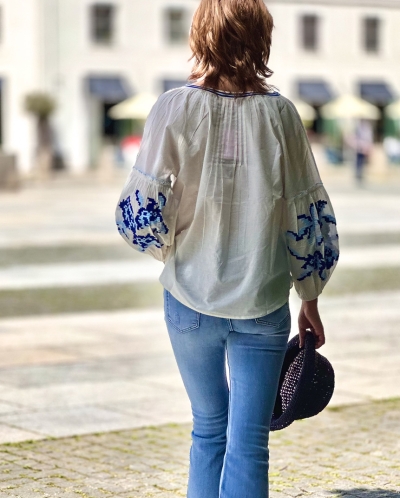 Boho Tunic Blue embroidery