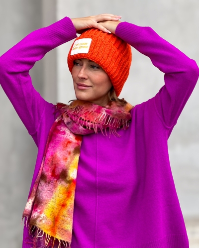 Cashmere cap orange